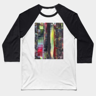 Abstract Art Acrylic Fluid Pour "Sim with Admin Privileges" Baseball T-Shirt